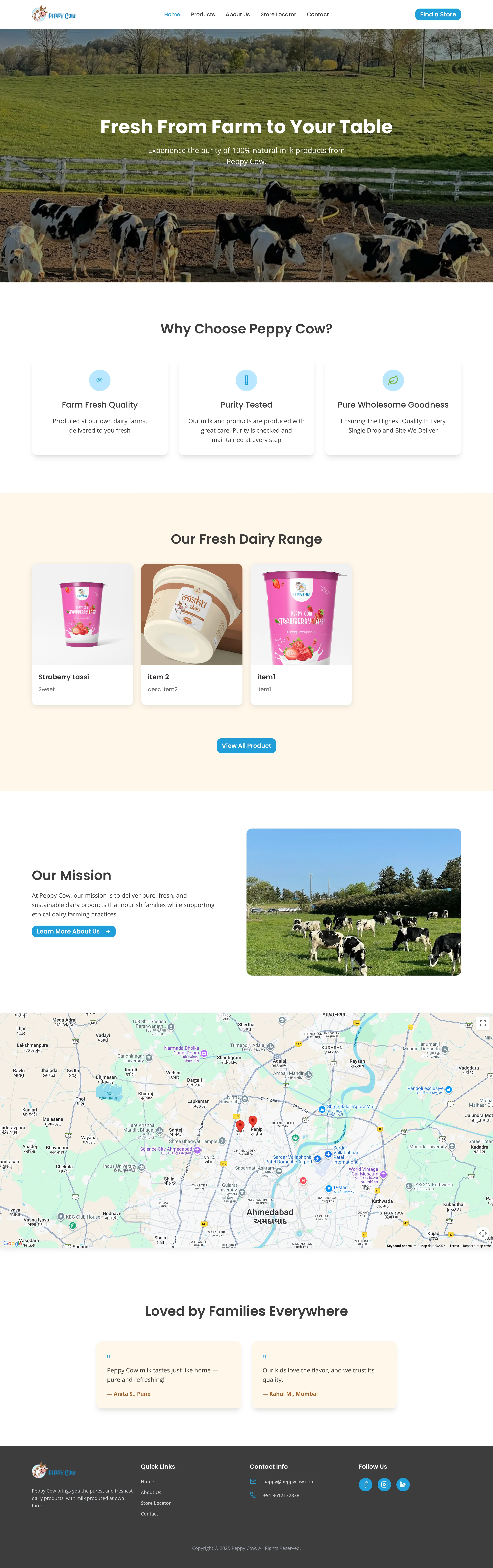 Peppycow website homepage